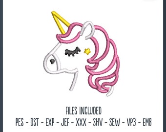 Unicorn Head Line Art - FREE(Almost) Embroidery File Test Our Quality, Hobby, Gift, Hat Embroidery, Animal, Cute Fantasy Magical Unicorn