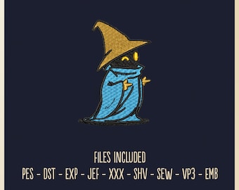 Black Mage FF - Embroidery File, Game, Final Fantasy, Mage, Magic, Fantasy, Game, Fun, Favorite