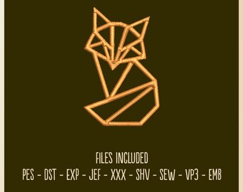 Geo Fox - Embroidery File, 4x4 Hoop, Gift, Hobby, Decorative, Geometric, Crystal Art Design, Fox , Nature