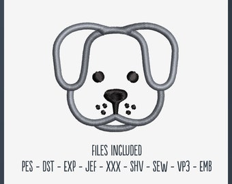 Cute Puppy Face Outline - Embroidery File, Hat Hoop, Hobby, Gift, Decorative, Hat Embroidery, Beanie, Animal, Cute, Pet, Puppy, Dog, Outline