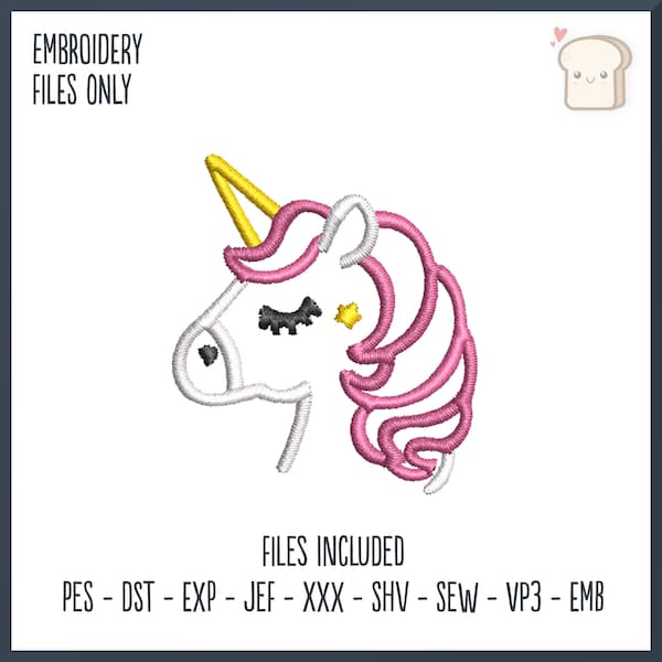 Unicorn Head Line Art - FREE(Almost) Embroidery File Test Our Quality, Hobby, Gift, Hat Embroidery, Animal, Cute Fantasy Magical Unicorn