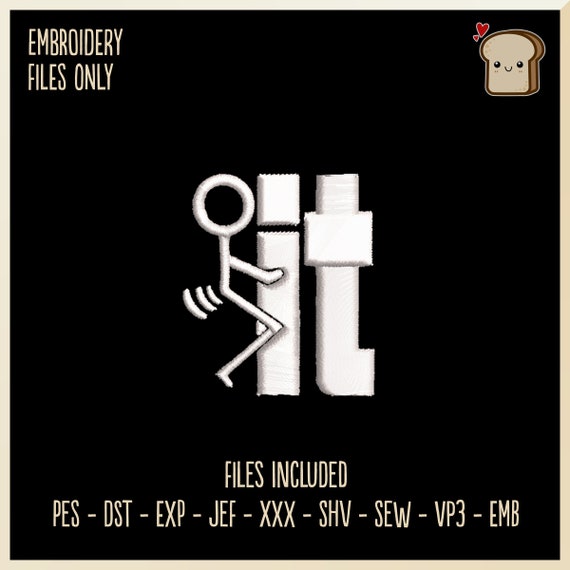 Fuck It Stick Figure Meme Embroidery File Stick Figure Etsy Norway