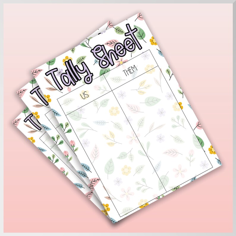 Spring Tally Sign Cute Spring Bunco Score Card, Tally Sheet & 8 Table Cards - Etsy