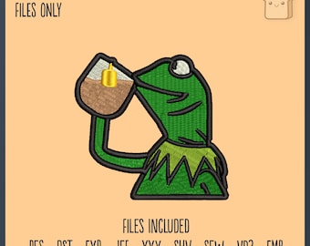 That&#39;s None Of My Business Though - Embroidery File, 4x4 Hoop, Gift, Hobby, Decorative, Funny, Meme, Humor, Frog