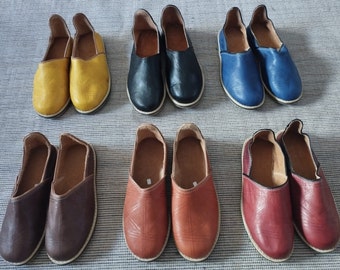 Moroccan Slippers for Men leather handmade babouche sheepskin slippers, leather Men's Shoes, berber slippers