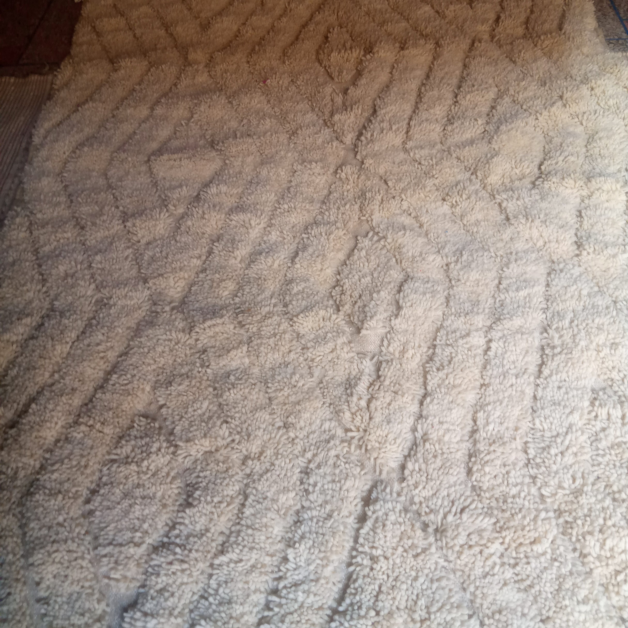 Moroccan Rug White Handmade Wool Rug Neutral Berber Carpet Large and