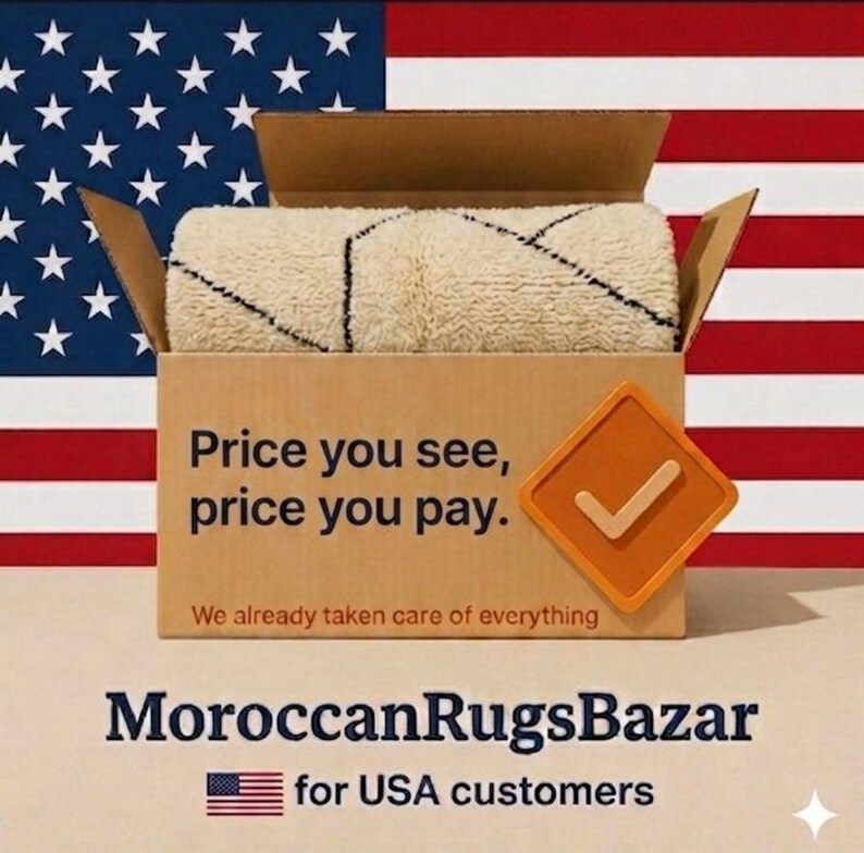 Orange Checkerboard Moroccan Rug – Handmade Wool Berber Area Rug – White and Orange Geometric Carpet – Modern Boho Beni Ourain – custom size image 6
