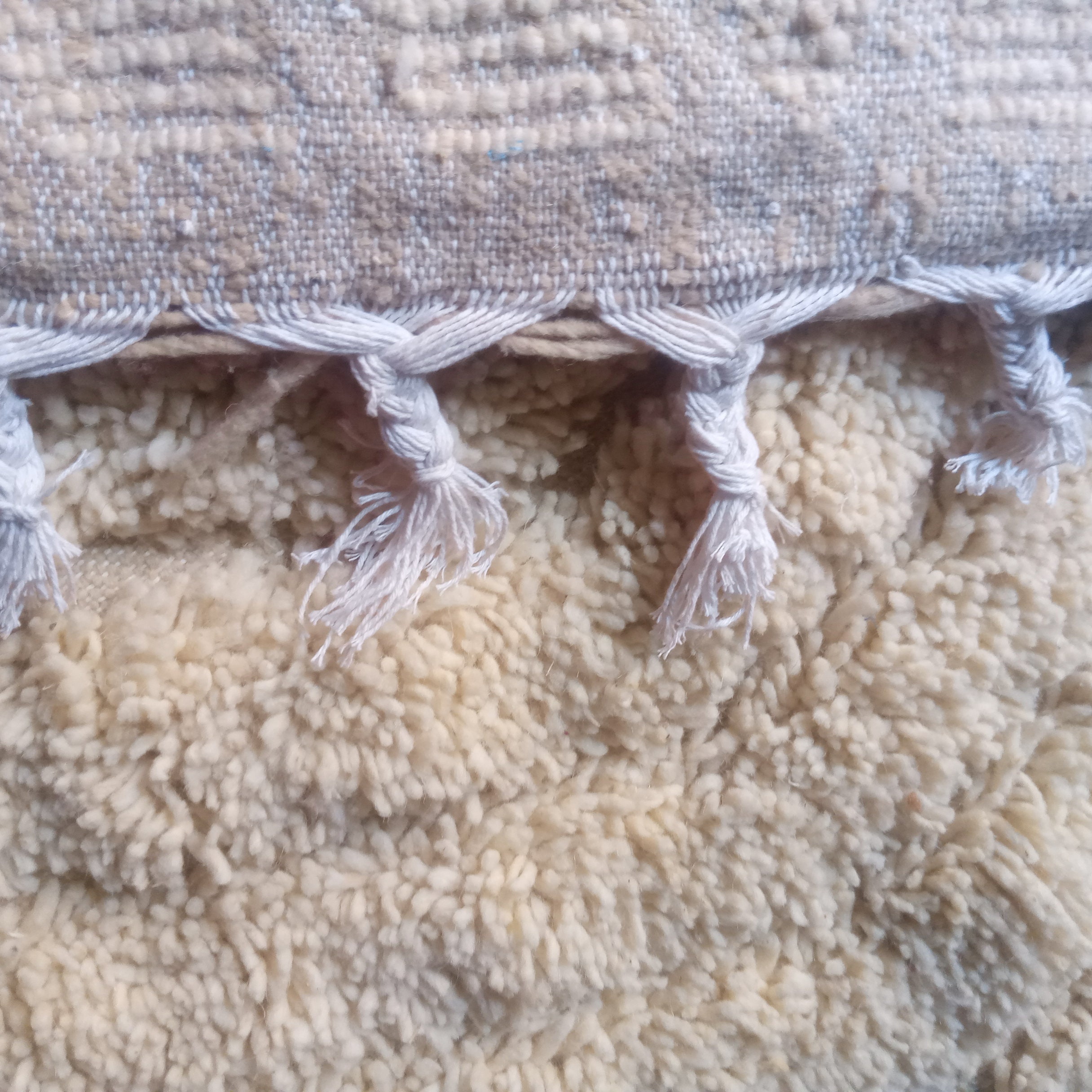 Moroccan Rug White Handmade Wool Rug Neutral Berber Carpet Large and