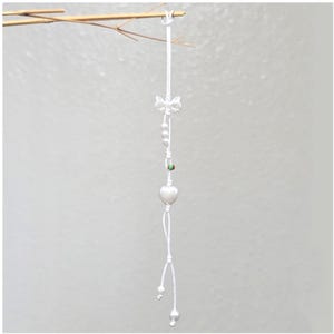 Simple Ribbon Phone Charm- Acrylic Beaded Minimalist Bag Charm