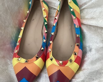 Multicoloured Pointed Flat Shoes