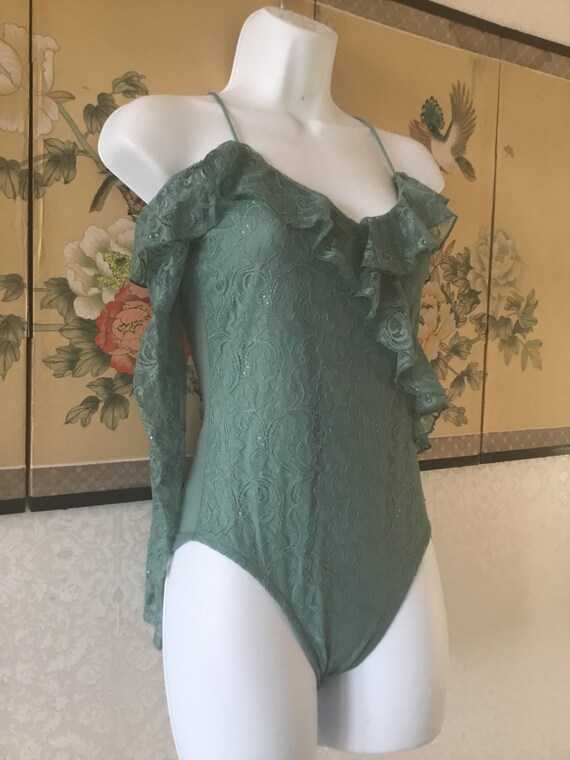 Lacy Green off The Shoulder Bodysuit - image 5
