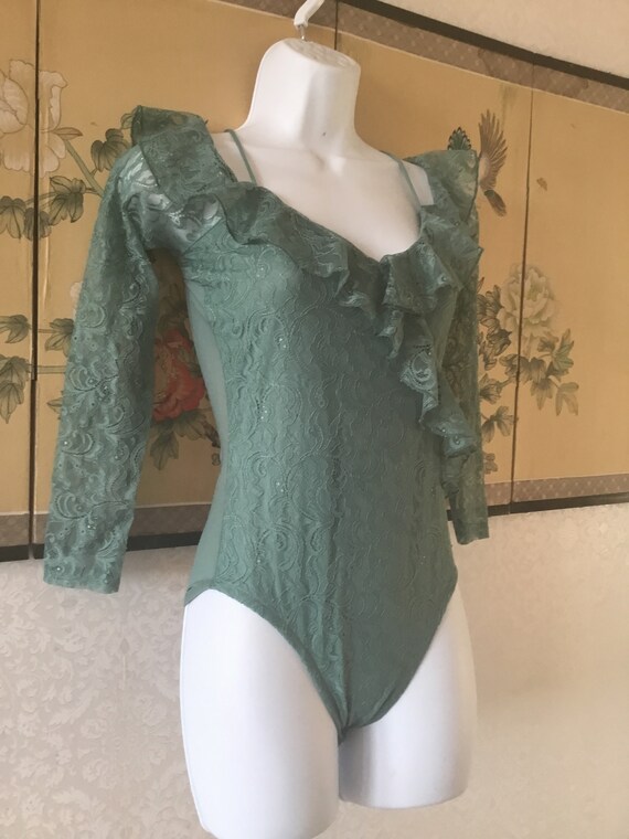 Lacy Green off The Shoulder Bodysuit - image 4
