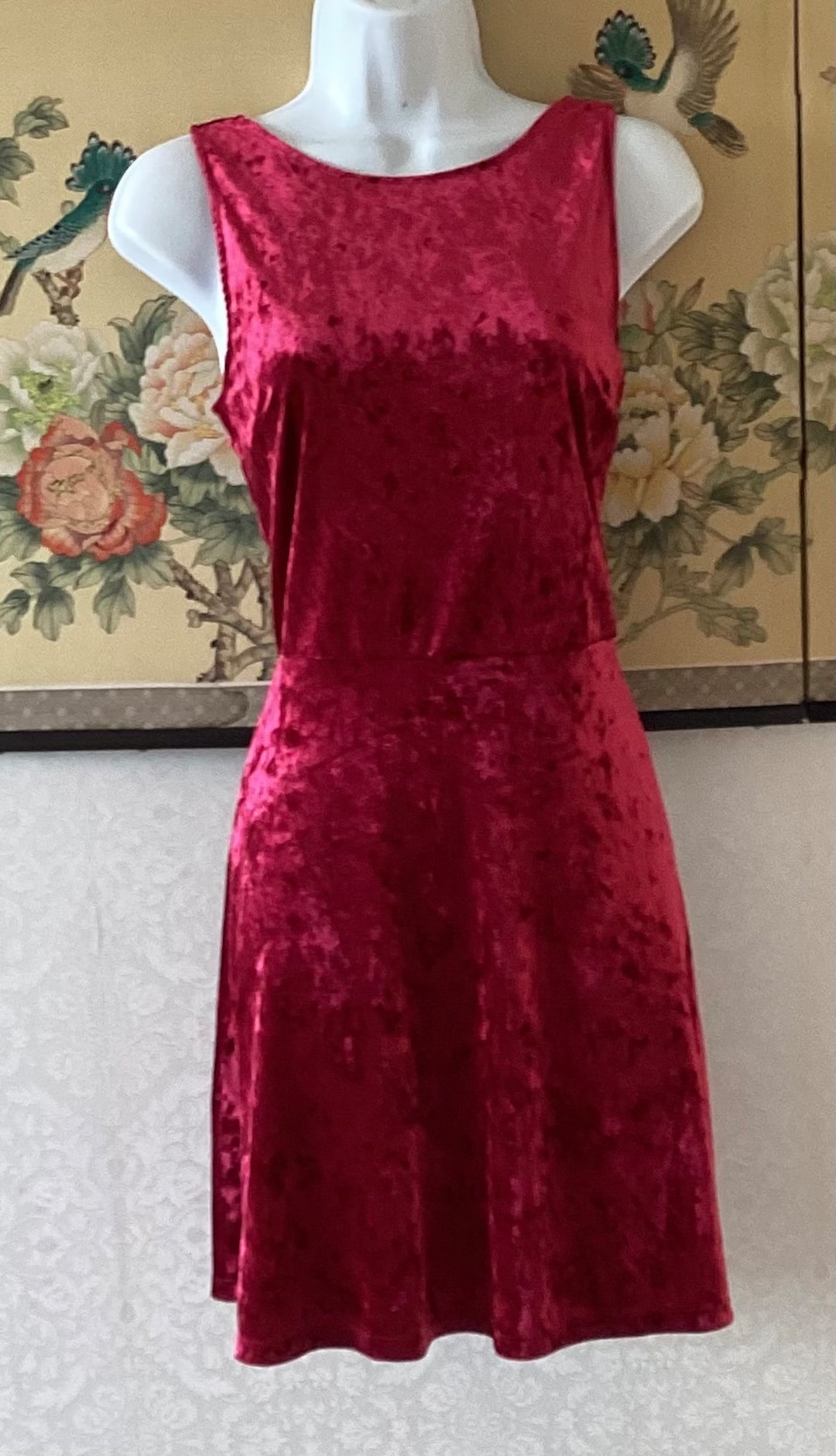 Vintage Red Velvet Dress Etsy