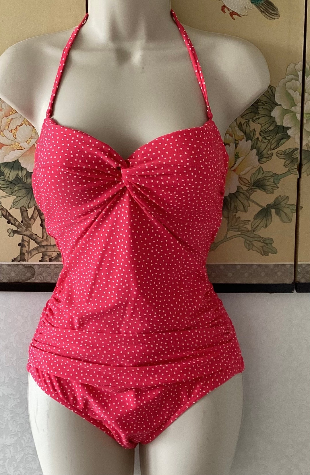 Pink Polka Dot 90s Swimming Costume Etsy — free download
