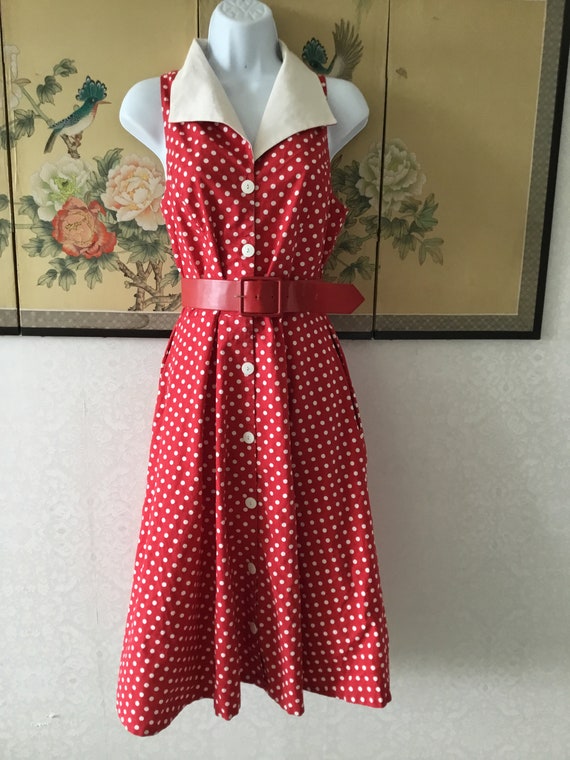 Red Polka Dot 50s Style Dress | Etsy