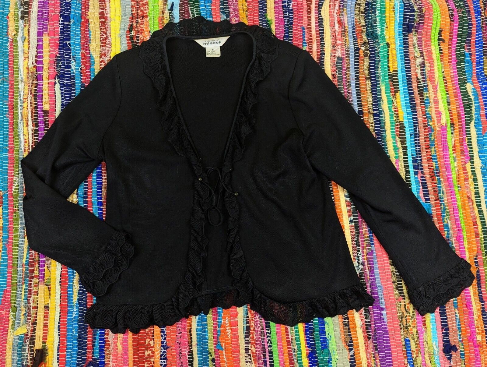 Vintage 1970s St John Santana Knit Princess Sleeve Asymmetrical Cardigan,  XS-S 