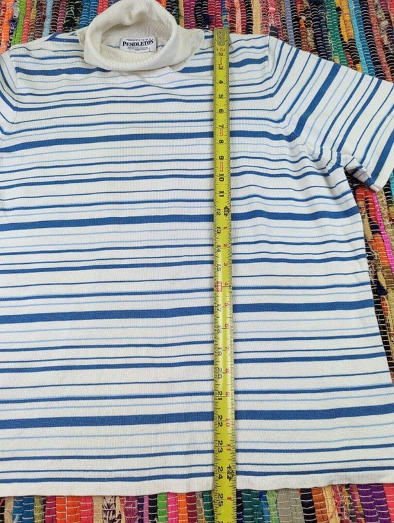 Vintage 90s Y2K Pendleton Womens Blue White Strip… - image 7