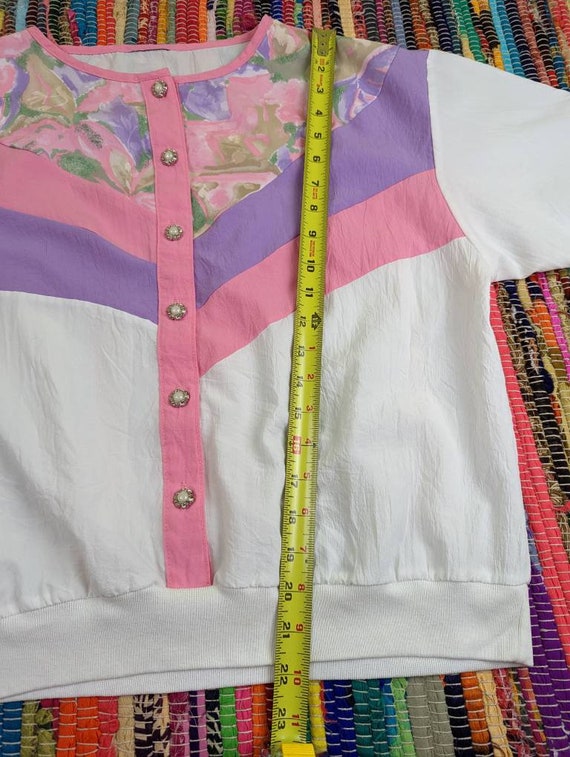 Vintage 80's Women's Pastel Tones Blouse Top Beau… - image 7