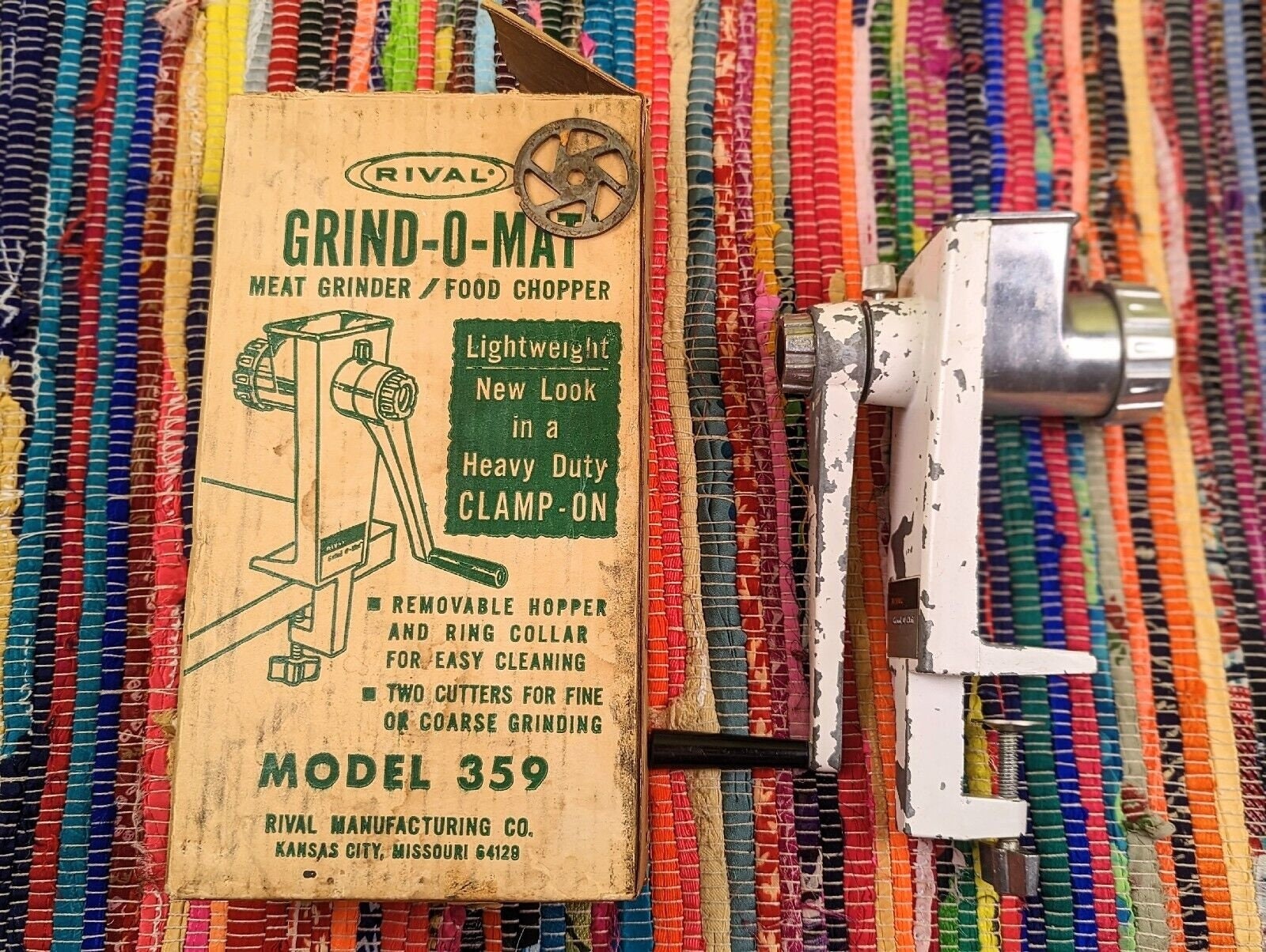 Antique Metal 1901 Sargent Co USA No 12 Gem JR. Food Chopper Meat Grinder  Tool With Wood Handle 