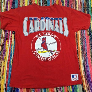 St Louis Cardinals Shirt Majestic Adult Small USA Flag Logo Blue Short  Sleeve