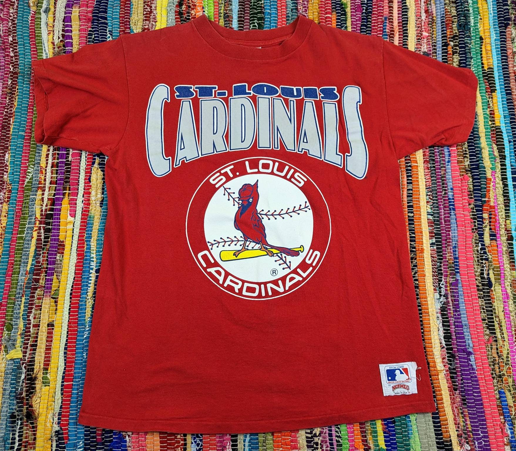 Vintage 90s Red Nutmeg Athletic Dept MLB St Louis Cardinals T