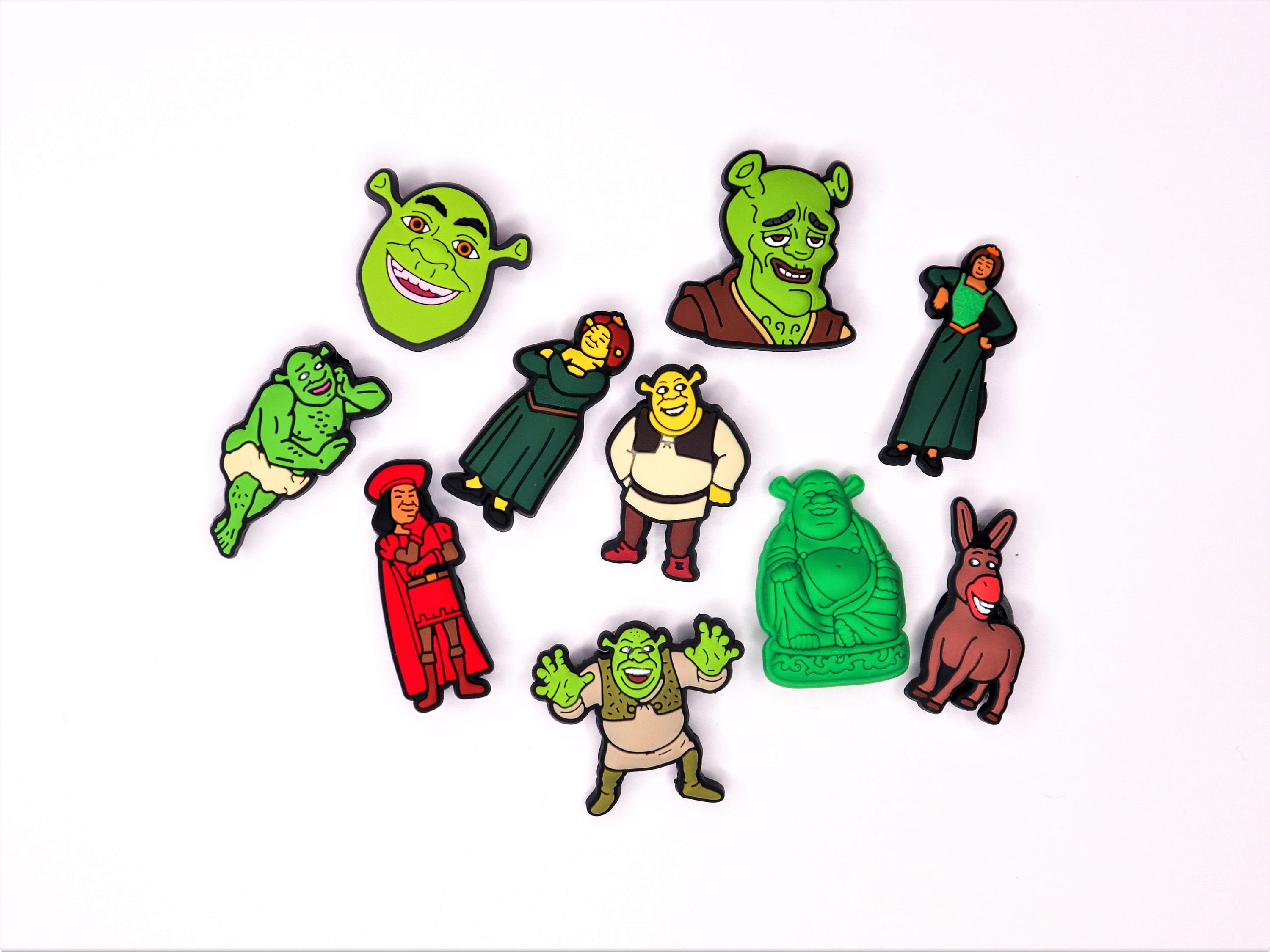 4x Shrek ears shoe charms - 16 Colors - 2 Sizes - Made in USA