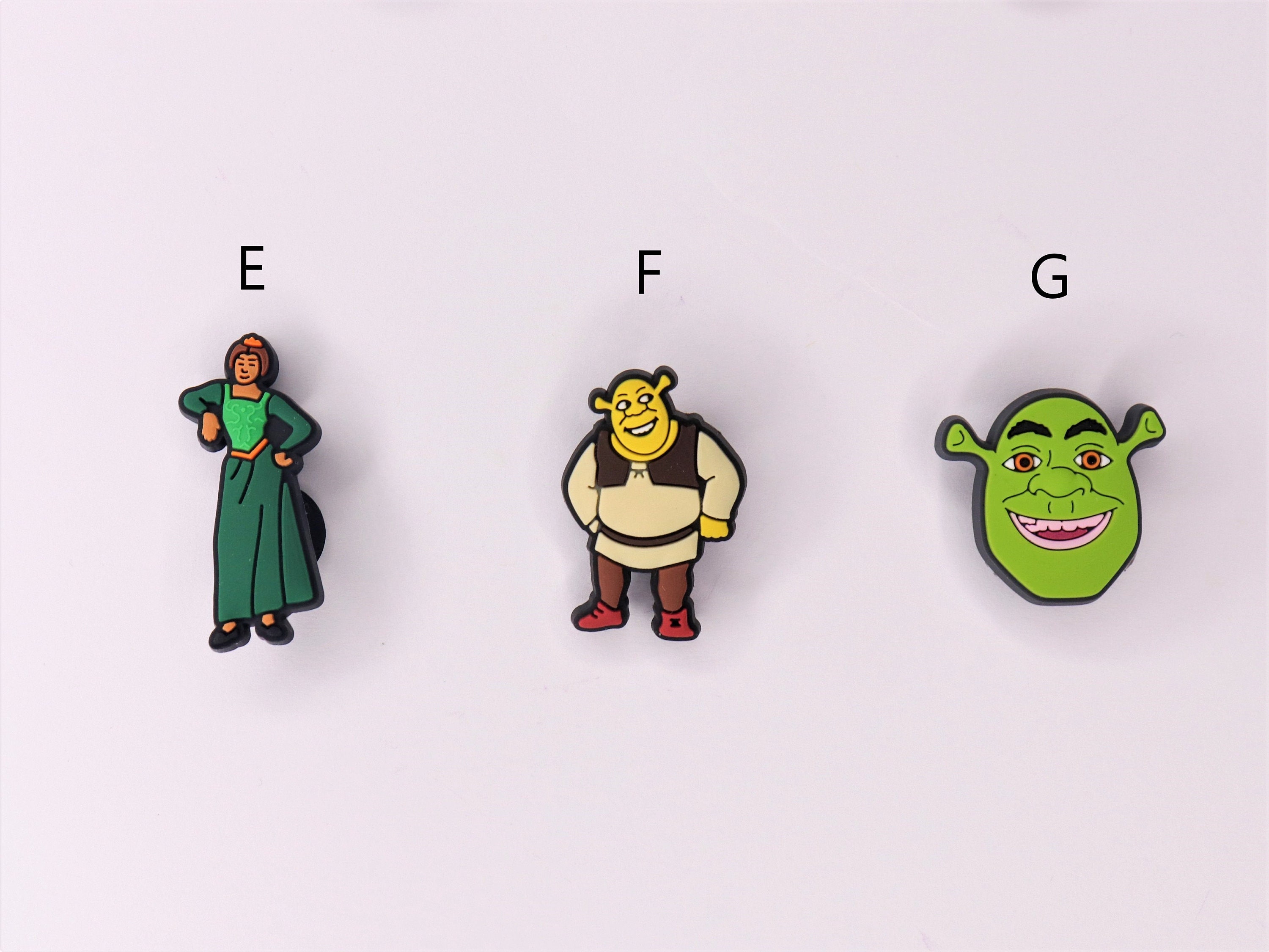 Shrek and Fiona Crocs Charms Ogre Donkey Cartoon 2000's Movie Kids and  Adults Shoe Charm Funny and Unique Mothers Day Gifts 