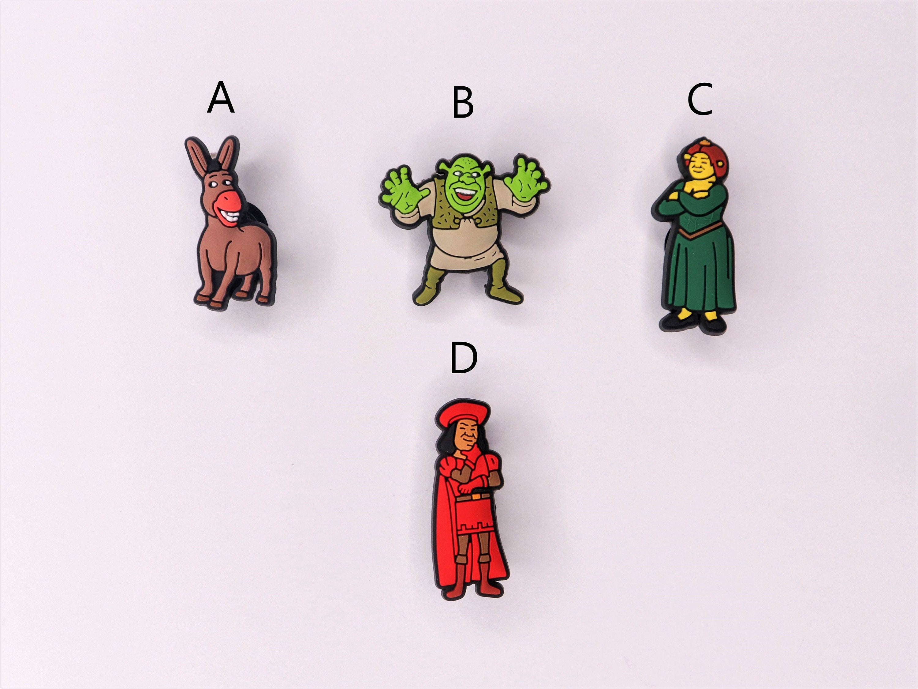 Shrek and Fiona Crocs Charms Ogre Donkey Cartoon 2000's Movie Kids and  Adults Shoe Charm Funny and Unique Mothers Day Gifts 