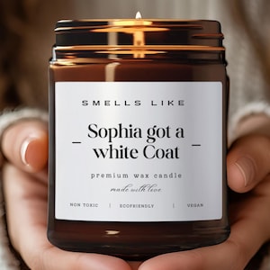 Doctor Gift Candle: White Coat Ceremony, Personalized Medical Graduation