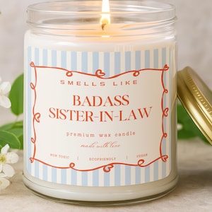 Regalos de cumpleaños para cuñadas, regalos de boda para cuñadas, vela perfumada divertida y ruda para cuñadas, regalo de novia para cuñadas