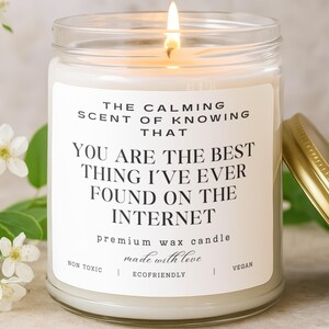 Funny Girlfriend Candle | Met Online Anniversary Gift | Best Thing I Found On Internet | Long Distance Relationship | LDR Present, 6.1