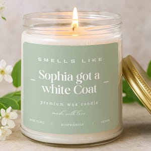 New Doctor Candle Gift, Med School Graduate White Coat Ceremony Gift for Her, Medical School Graduation, Medical Student Graduate Present
