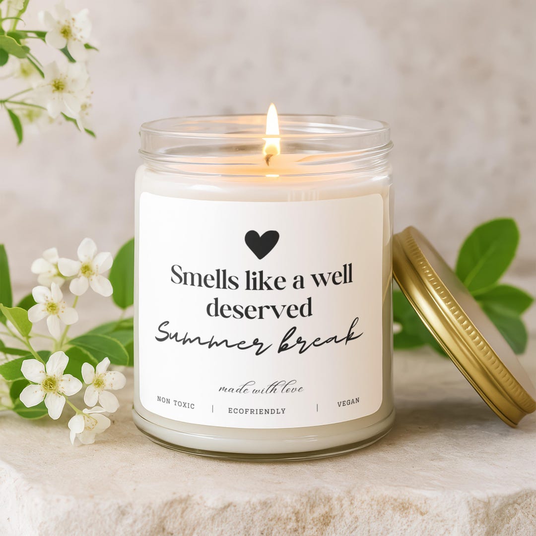 Teacher Summer Candle | End of Year Gift, Personalized Relaxing Candle ...