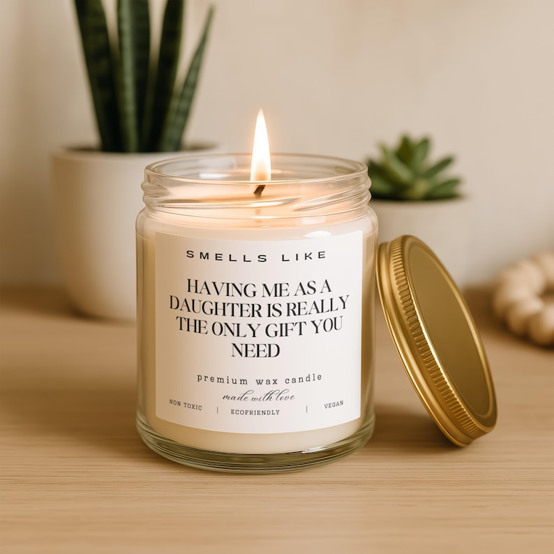 Funny candle gift for daughter, unique gift idea, premium wax candle, eco-friendly candle, vegan gift, scented candle, holiday gift