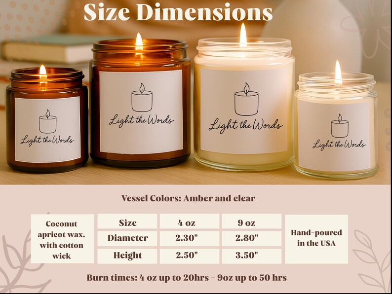Light the Woods Scented Candle Set, Amber and Clear Candle Collection, Home Decor Candles, Hand-poured in the USA, Gift Set