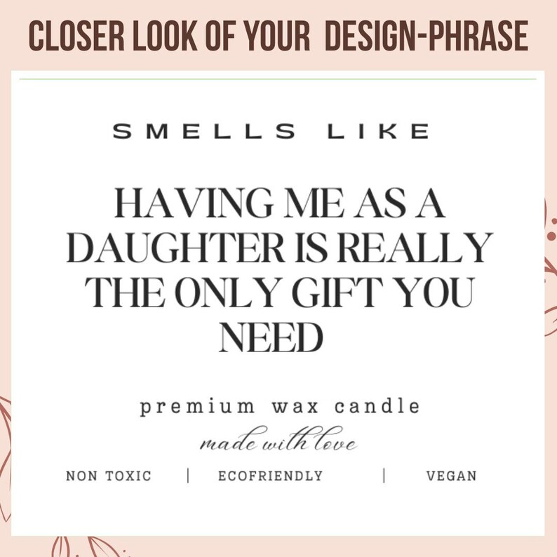 Funny Gift for Mom, Daughter's Premium Wax Candle, Non-Toxic Ecofriendly Vegan, Unique Mother's Day Present, Home Decor Gift Idea