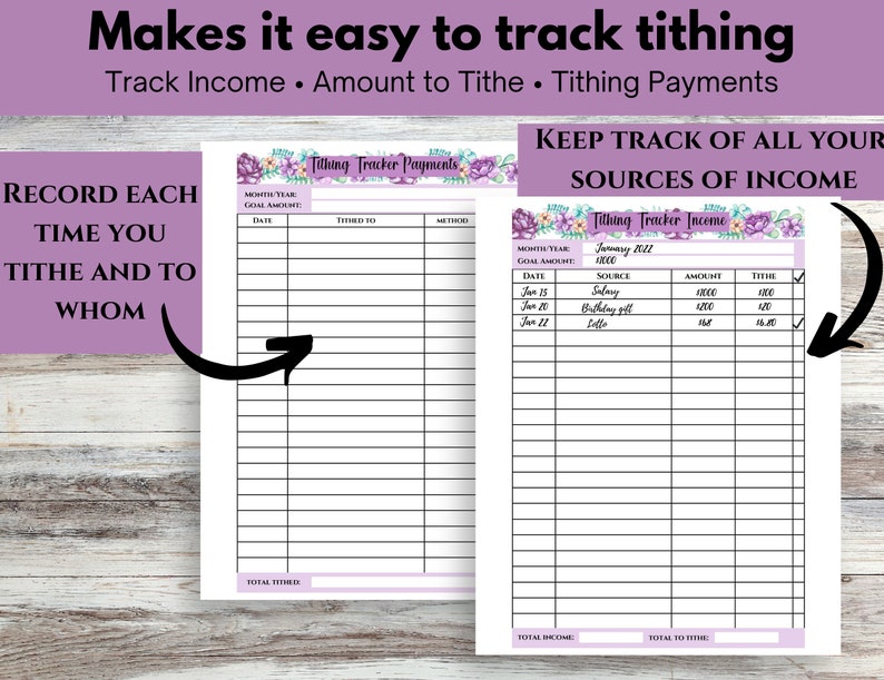 Tithing Tracker | Tithe Tracker | Tithe Log | Printable | US Letter, A4, A5 - Etsy