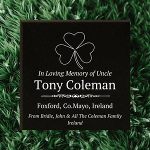 personalized-irish-memorial-stone-shamrock-celtic-harp-grave-marker