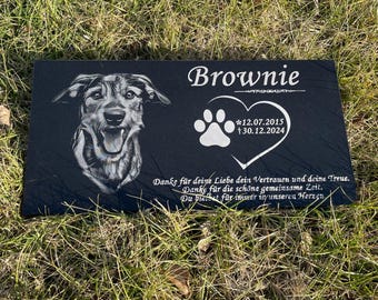 Personalized Pet Memorial Stone: Engraved Granite Headstone for Dog or Cat