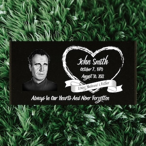 Personalized Engraved Granite Memorial Stone with Portrait