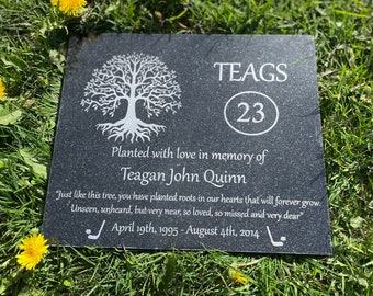 Custom Engraved Granite Memorial Stone - Personalized Headstone Plaque