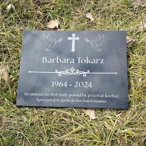 Custom Engraved Granite Memorial Headstone - Personalized Grave Marker for Cemetery