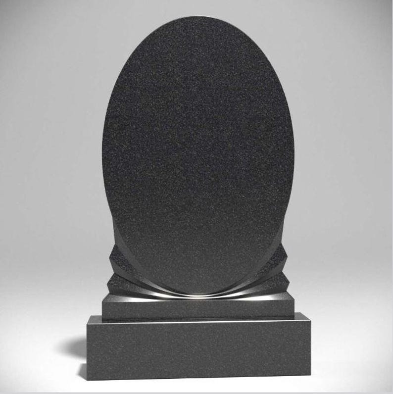 Rectangular Headstone Oval Black Granite Headstone • Custom Engraved Tombstone • Personalized ...