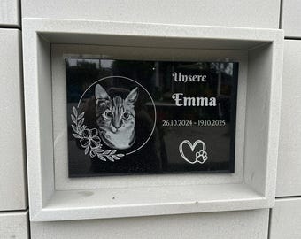 Personalized Pet Memorial Stone: Engraved Granite Headstone, Dog & Cat Grave Marker