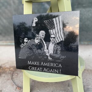 Engraved Donald Trump Stone: 2024 MAGA Garden Decor