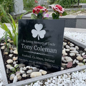 personalized-irish-memorial-stone-shamrock-celtic-harp-grave-marker