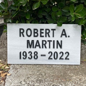 Personalized Marble Memorial Stone: Engraved Headstone Plaque