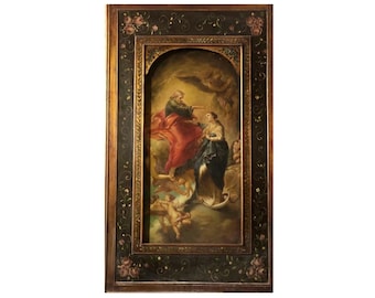 Armenian Icon Handmade, Jerusalem, Mid 19th Century 171x101 cm, 67.3x39.7 inches JERUSALEM Certified Antiques Store