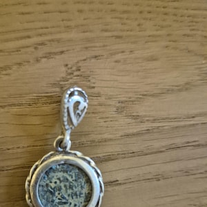 Widow&#39;s Mite Coin Small Pendant 925 Silver + BOX CHAIN INCLUDED Biblical Jerusalem Gift Accessories Historical Pilgrimage Jewelry