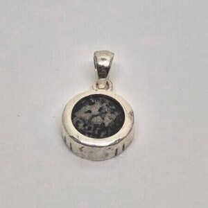 Widow&#39;s Mite Coin Small Pendant 925 Silver BOX CHAIN INCLUDED Biblical Jerusalem Gift Accessories Historical Pilgrimage Jewelry